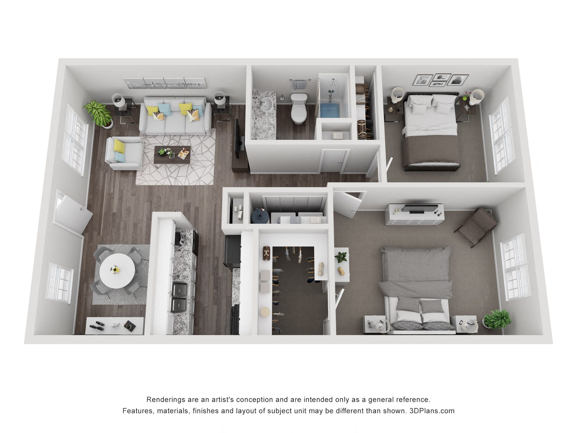 Floor plan layout diagram for 2x1 A TC 60 Premier